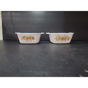 Corning Ware Spice of Life P-43-B, Vintage Square Dish Set of 2, 2.75 Cup No Lid